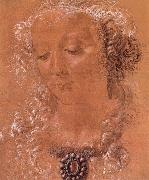 Andrea del Verrocchio Halfte second women head oil